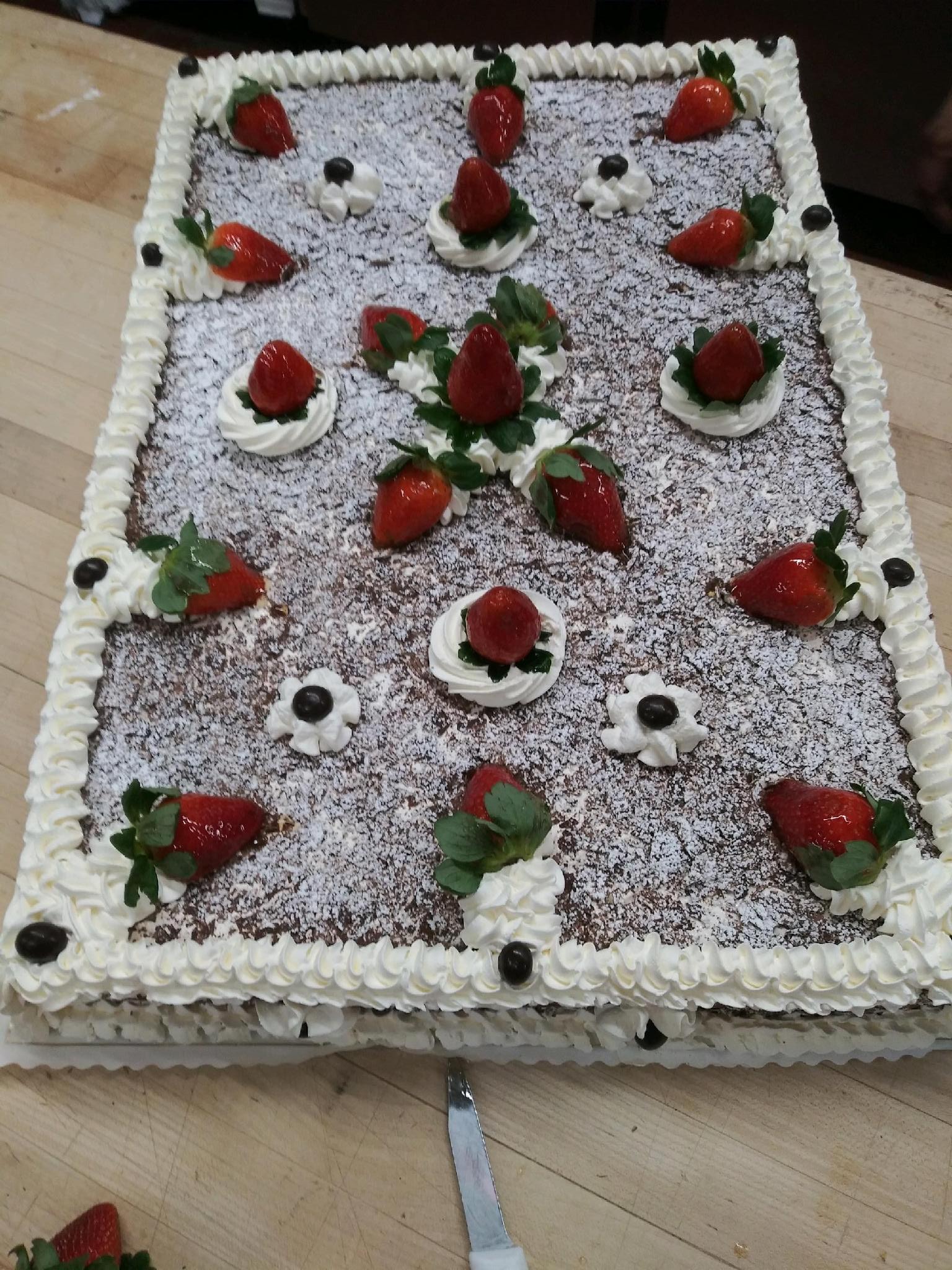 Chocolate strawberry sheet cake by The French Pastry Shop